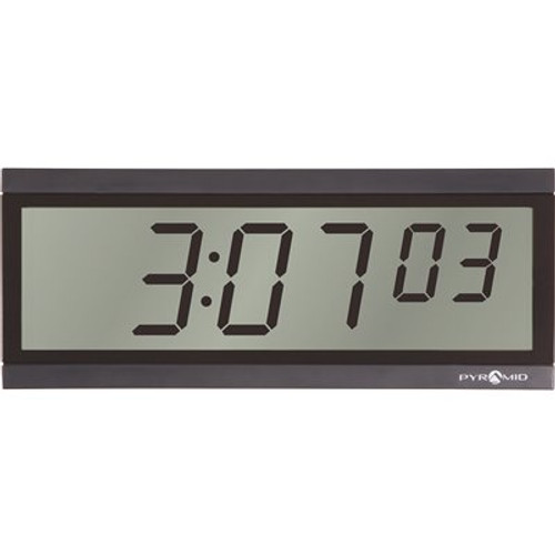 Pyramid Time Systems RF Wireless LCD Hour/Min/Sec Battery Operated Digital Clock