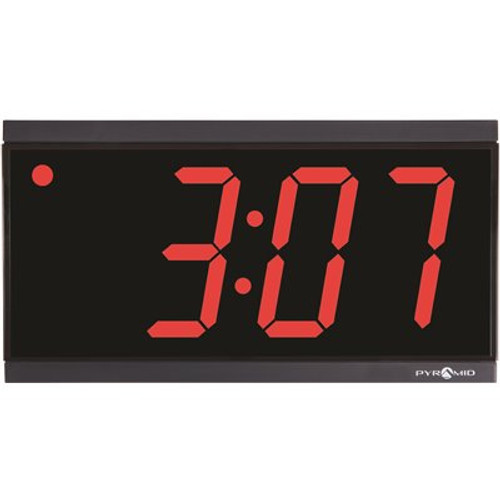 Pyramid Time Systems RF Wireless Synchronized LED 4 in. Digit Hour/Min Digital Clock