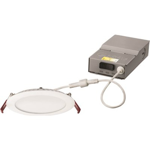 Contractor Select WF6 6 in. White Canless LED Selectable CCT New Construction Remodel Integrated LED Recessed Light Kit