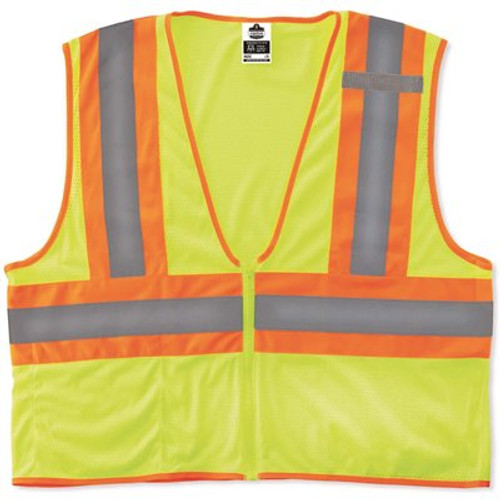 Ergodyne GLoWEAR Class 2 2XL/3XL Lime Hi-Vis Type R Economy 2-Tone Vest