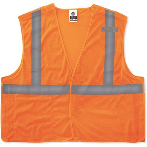 Ergodyne GLoWEAR Class 2 L/XL Orange Hi-Vis Type R Econo Breakaway Mesh Vest