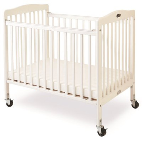 LA Baby Little Wood Crib-Mini/Portable Folding Wood Crib-White