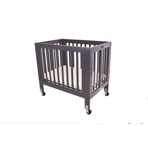 LA Baby Olympia Mini/Portable Gray Folding Wood Crib