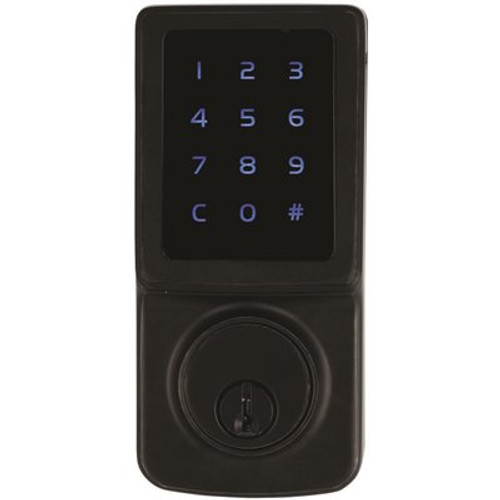 Defiant Matte Black Single Cylinder Electronic Touchscreen Deadbolt