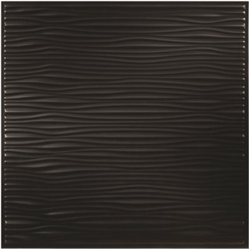 GENESIS 23.75in. X 23.27in. Drifts Lay In Vinyl Black Ceiling Tile (Case of 12)