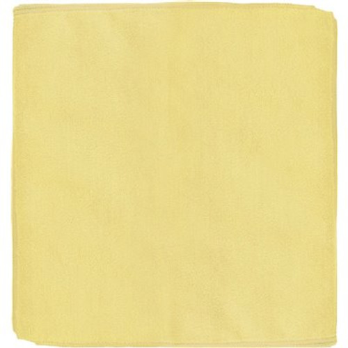 Renown 12 in. x 12 in. General Purpose Microfiber Cleaning Cloth in Yellow (12-Pack)