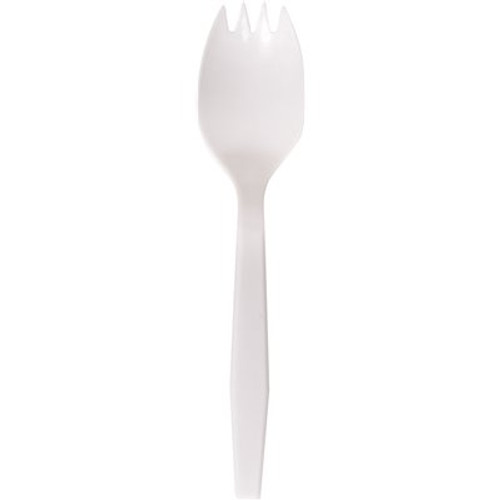 PrimeSource Medium Weight White Polypropylene Spork Wrapped (1000 per Case)