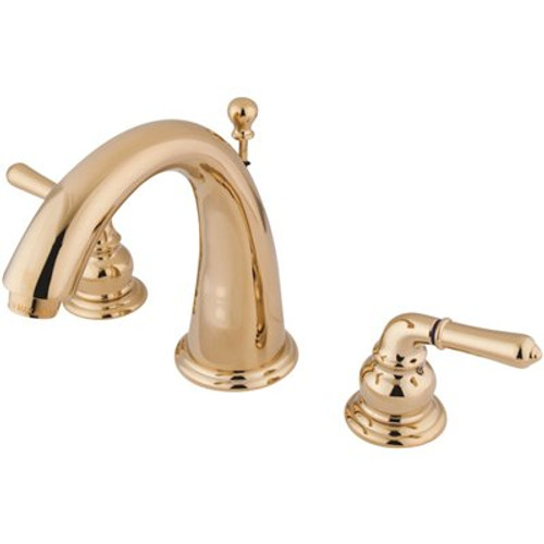 Kingston Brass Naples 8 in. Widespread 2-Handle Bathroom Faucet in Polished Brass