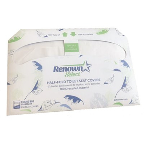 Renown Half-Fold Toilet Seat Paper Cover-Recycled