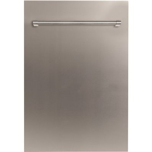 ZLINE 18" Compact Stainless Steel Top Control Dishwasher with Stainless Steel Tub and Traditional Style Handle, 52 dBa