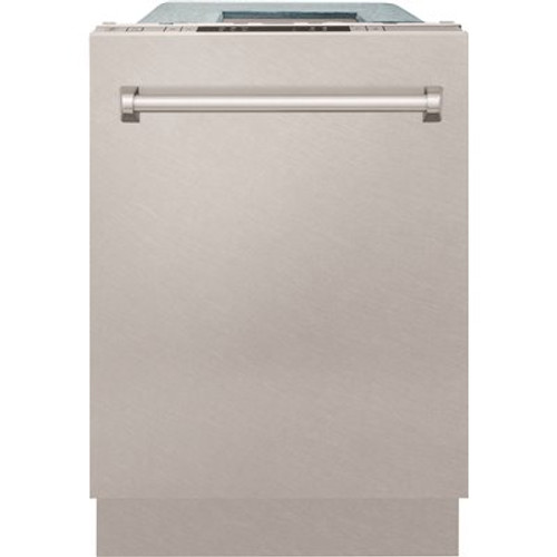 ZLINE 18" Compact DuraSnow Top Control Dishwasher with Stainless Steel Tub and Traditional Style Handle, 52 dBa ZLINE 18" Compact DuraSnow Top Control Dishwasher with Stainless Steel Tub and Traditional Style Handle, 52 dBa