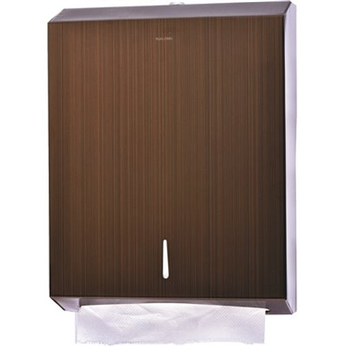 Alpine Industries Brown Stainless Steel Brushed C-Fold/Multi-Fold Paper Towel Dispenser