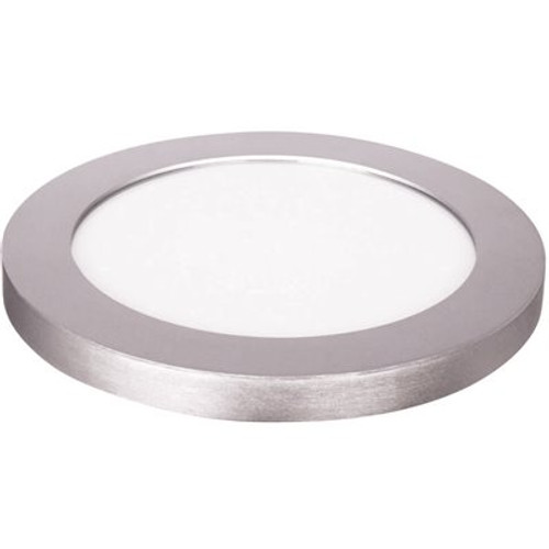 Feit Electric 11 in. Dimmable Nickel Integrated Color Selectable LED Edge-Lit Round Flat Panel Ceiling Flushmount