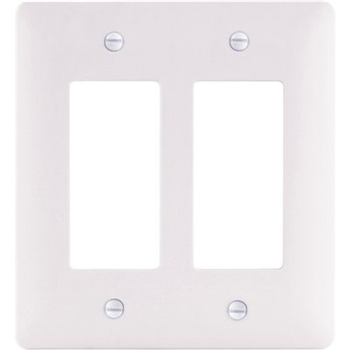 Titan3 2-Gang Plastic Decorator Wall Plate, White Textured (5-Pack)