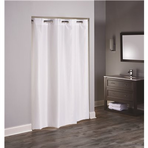 Hookless 48 in. x 74 in. 3 in 1 TPU Coated White Shower Curtain Stall Size (Case of 12)