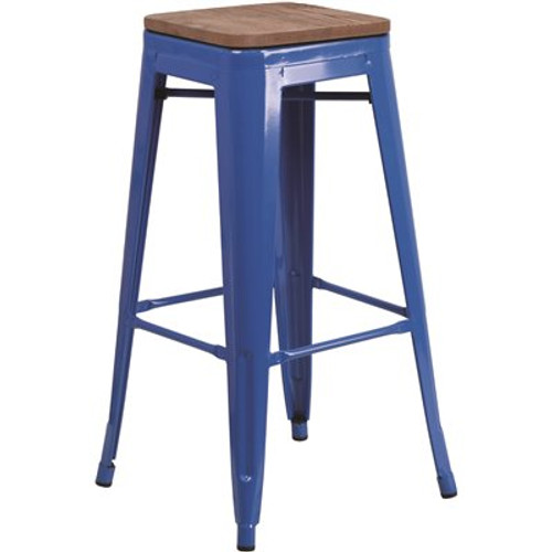 Flash Furniture 30 in. Blue Bar Stool Flash Furniture 30 in. Blue Bar Stool