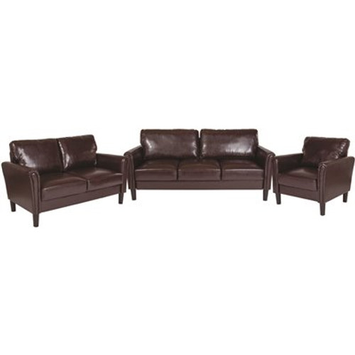 Flash Furniture 2-Piece Brown Leather Living Room Sets
