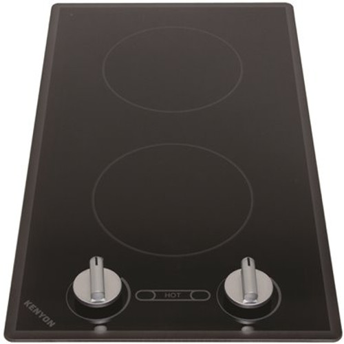Kenyon Cortez 12 in. 208-Volt Radiant Electric Cooktop in Black with 2-Elements, Knob Control