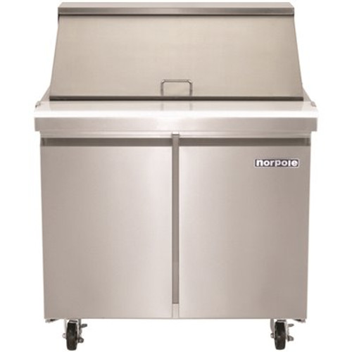 Norpole 7.6 cu. ft. Mega Top Sandwich/Salad Prep Commercial Freezerless Refrigerator in Stainless Steel