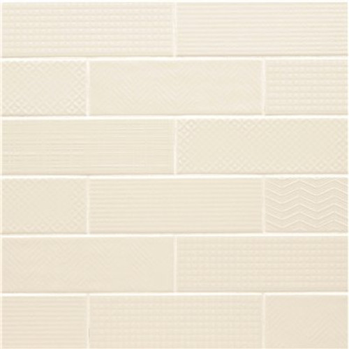 MSI Citylights Crema 3D Mix 4 in. x 12 in. Glossy Ceramic Wall Tile (9.69 sq. ft./Case)