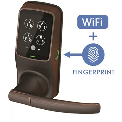 Lockly Secure PRO Venetian Bronze Smart Alamred Locks Latch with 3D Fingerprint and WiFi (Works with Alexa and Google Home)