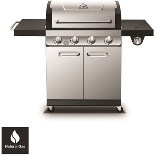 Dyna-Glo Premier 4-Burner Natural Gas Grill in Stainless Steel with Side Burner