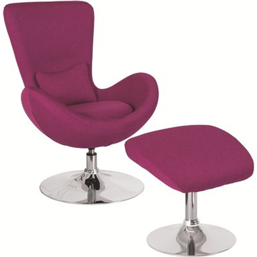 Carnegy Avenue Magenta Fabric Chair and Ottoman Set