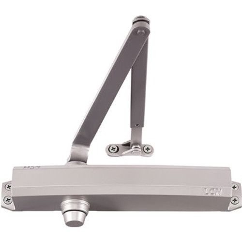 LCN Sized 1-4 Aluminum/689 Finish Regular Arm Surface Door Closer with 62PA Shoe (25-Year Warranty)