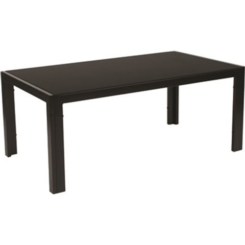 Carnegy Avenue 44 in. Black Large Rectangle Glass Coffee Table
