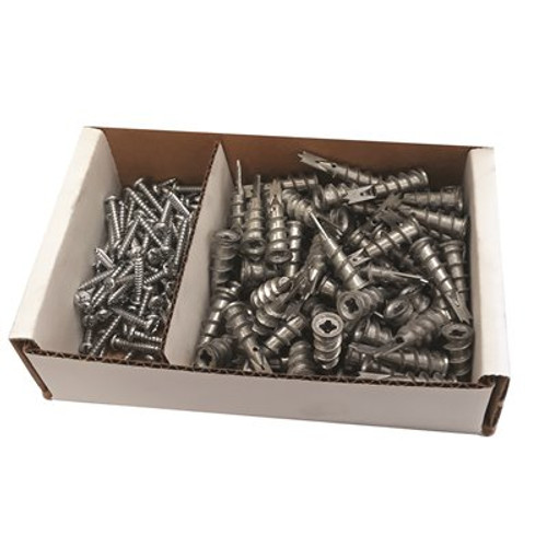 200-Pieces #8 Metal Zinc EZ Wall Anchors with Screws (100 each per pack)
