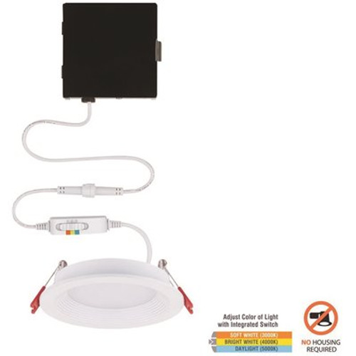 Commercial Electric Slim Baffle 4 in. Color Selectable New Construction and Remodel Canless Recessed Integrated LED Kit