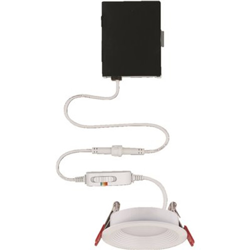 Commercial Electric Slim Baffle 3 in. Color Selectable New Construction and Remodel Canless Integrated LED Recessed Kit