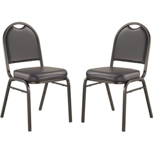 National Public Seating 9200-Series Premium Midnight Blue Seat/Black Sandtex Frame Vinyl Upholstered Stack Chair (Pack of 2)