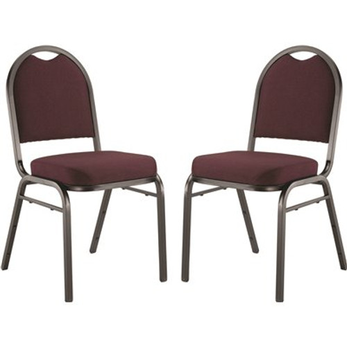 National Public Seating 9200-Series Rich Maroon Seat/Silver Vein Frame Premium Fabric Upholstered Stack Chair (Pack of 2)