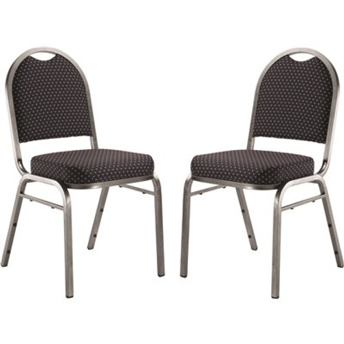 National Public Seating 9200-Series Diamond Navy Seat/Silver Vein Frame Premium Fabric Upholstered Stack Chair (Pack of 2)
