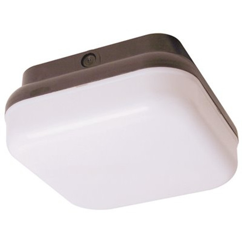 LiteCo Medium 1-Light Black Integrated LED Bug Resistant Outdoor Ceiling Flush Mount Fixture