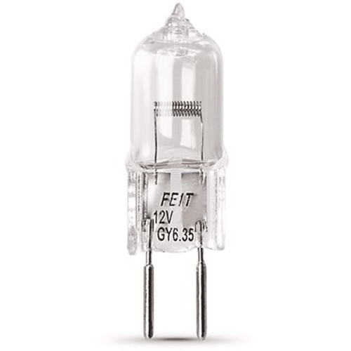 Feit Electric 50-Watt T4 GY6.35 Bi-Pin Dimmable Clear 12-Volt Halogen Light Bulb, Bright White (1-Bulb)