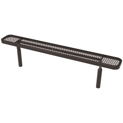 Everest 6 ft. Black In-Ground Mount Park Bench without Back