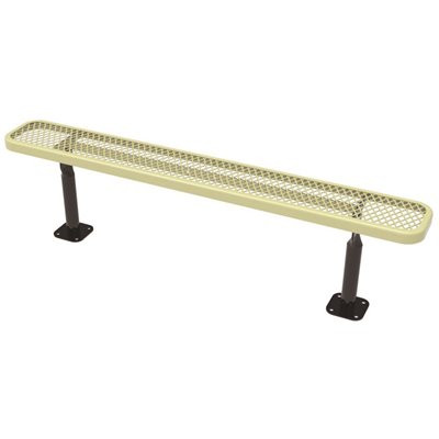 Everest 6 ft. Beige Surface Mount Park Bench without Back