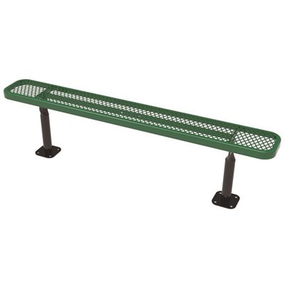 Everest 6 ft. Green Surface Mount Park Bench without Back