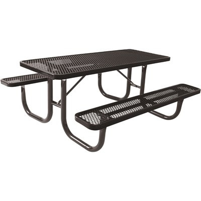 Everest 8 ft. Black Heavy-Duty Picnic Table