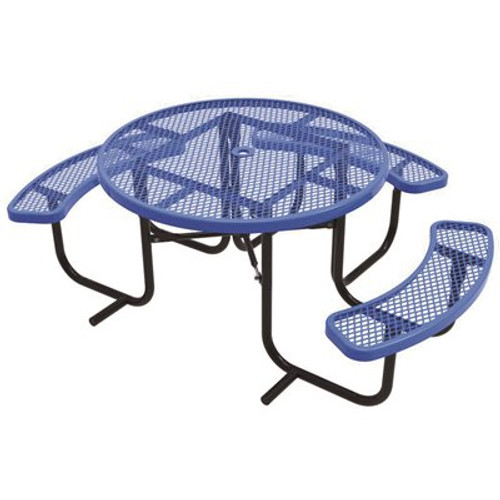 Everest 46 in. Blue ADA Round Picnic Table