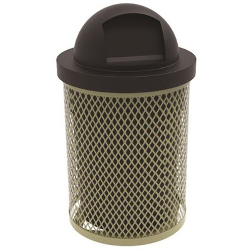 Everest 32 Gal. Beige Trash Receptacle with Plastic Dome Top Everest 32 Gal. Beige Trash Receptacle with Plastic Dome Top