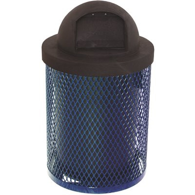 Everest 32 Gal. Blue Trash Receptacle with Plastic Dome Top