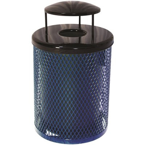 Everest 55 Gal. Blue Trash Receptacle with Rain Bonnet