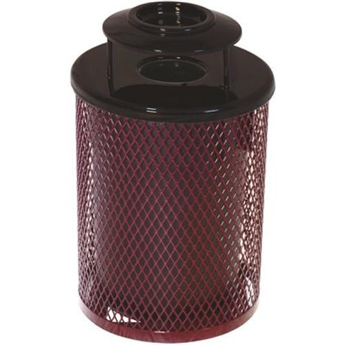 Everest 55 Gal. Burgundy Trash Receptacle with Ash Urn