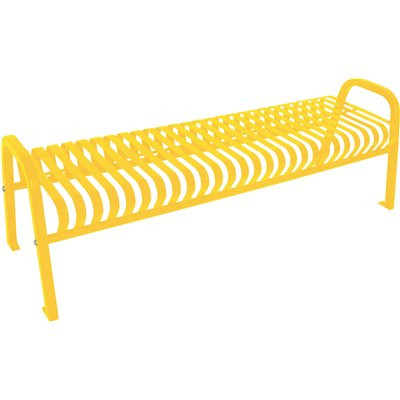 Plaza 4 ft. Yellow Steel Strap Bench without Back