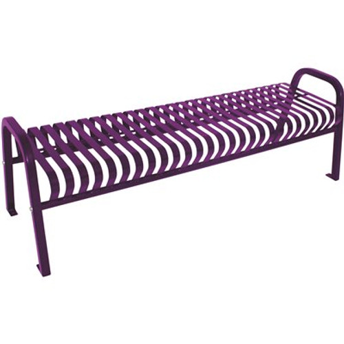 Plaza 6 ft. Purple Steel Strap Bench without Back