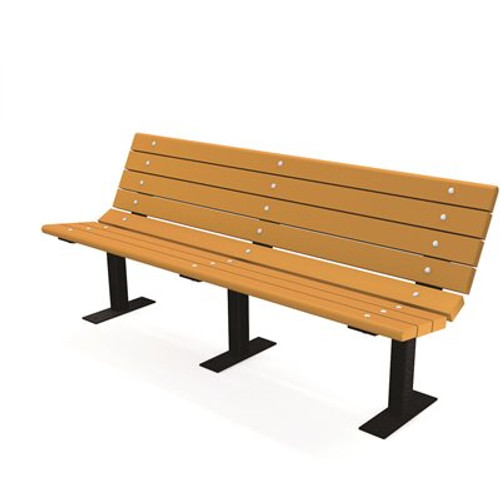 Contour 6 ft. Cedar Surface Mount Recycled Plastic Bench