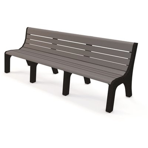 Newport 8 ft. Gray Recycled Plastic Bench